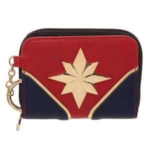 Bioworld | Bags | Captain Marvel Mini Bifold Wallet W Keychain | Poshmark